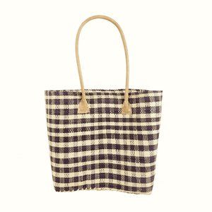 Shebobo Raffia Gingham Beach or Shopping Tote